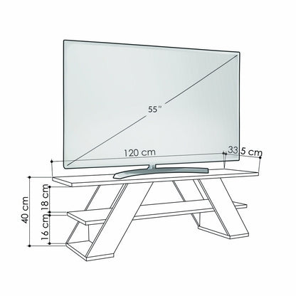 Mueble de TV Alexandra House Living Diagonal Blanco 120 x 40 x 33 cm  Comprati.