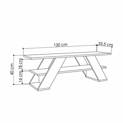 Mueble de TV Alexandra House Living Diagonal Blanco 120 x 40 x 33 cm  Comprati.