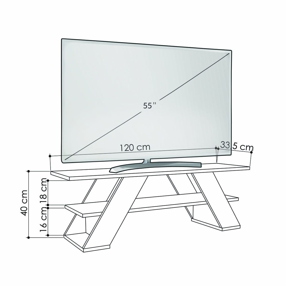 Mueble de TV Alexandra House Living Diagonal Marrón 120 x 40 x 33 cm  Comprati.