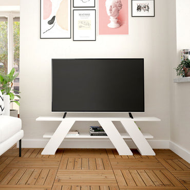 Mueble de TV Alexandra House Living Diagonal Blanco 140 x 40 x 34 cm  Comprati.