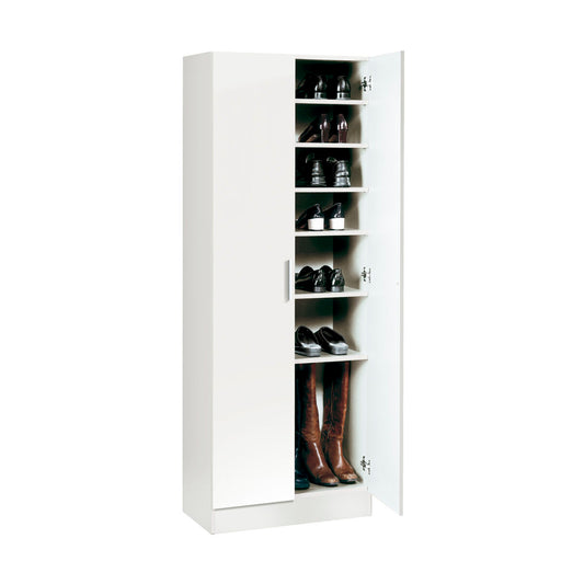 Armario zapatero Alexandra House Living Blanco 59 x 171 x 35 cm 2 puertas 7 Estantes  Comprati.