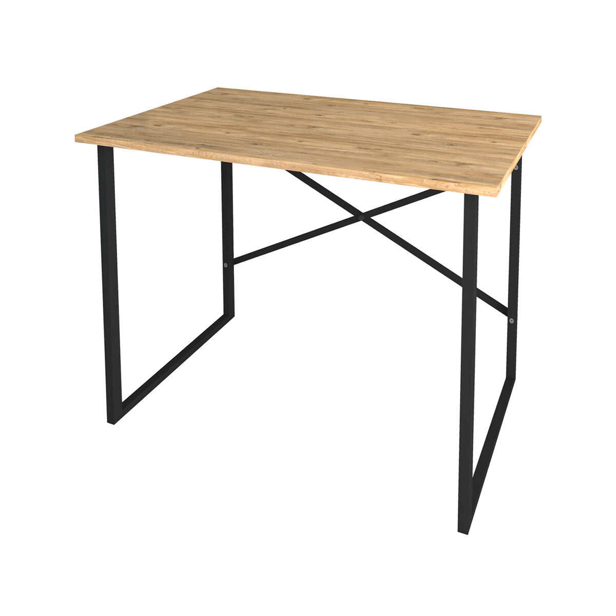 Mesa de Escritorio Alexandra House Living Negro Roble Metal Madera MDP 90 x 75 x 60 cm industrial  Comprati.