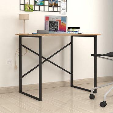 Mesa de Escritorio Alexandra House Living Negro Roble Metal Madera MDP 90 x 75 x 60 cm industrial  Comprati.