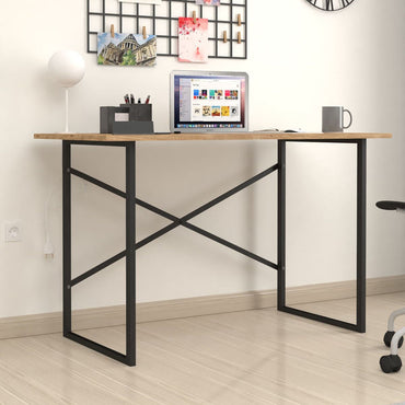 Mesa de Escritorio Alexandra House Living Negro Roble Metal Madera MDP 120 x 75 x 60 cm industrial  Comprati.