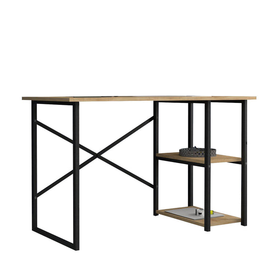 Mesa de Escritorio Alexandra House Living Negro Roble Metal Madera MDP 120 x 75 x 60 cm industrial  Comprati.