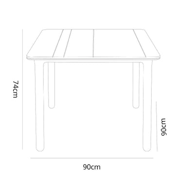 Mesa Resol Noa Beige Polipropileno Fibra de Vidrio 90 x 90 x 74 cm  Comprati.