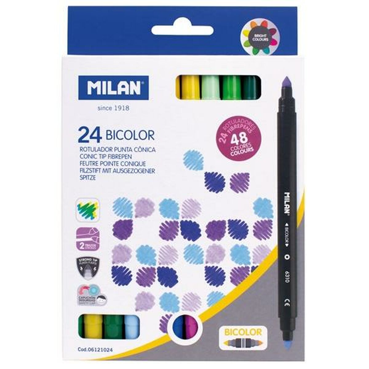 Set de Rotuladores Milan Bicolor 24 Piezas Multicolor  Comprati.