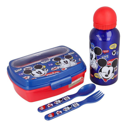 Set de Menaje Infantil Mickey Mouse Happy smiles 21 x 18 x 7 cm Rojo Azul  Comprati.