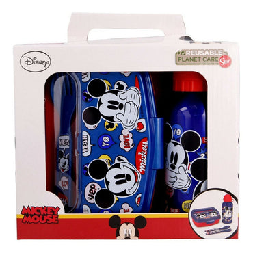 Set de Menaje Infantil Mickey Mouse Happy smiles 21 x 18 x 7 cm Rojo Azul  Comprati.