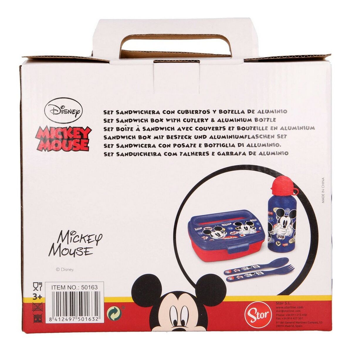 Set de Menaje Infantil Mickey Mouse Happy smiles 21 x 18 x 7 cm Rojo Azul  Comprati.