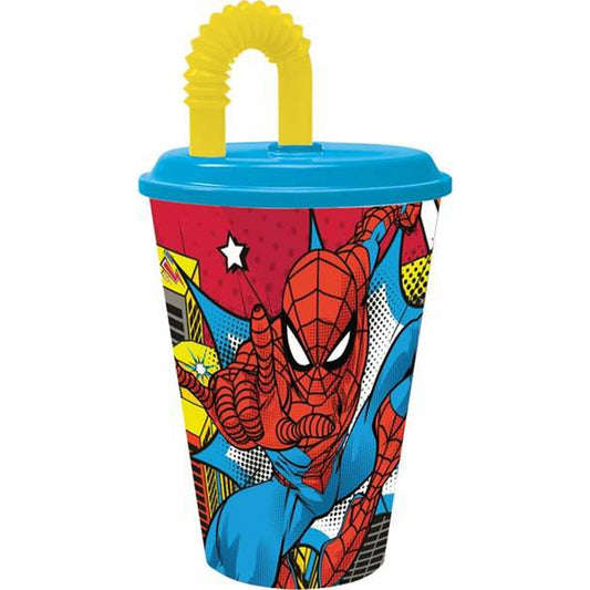 Vaso con Pajita Spider-Man Arachnid Grid 430 ml  Comprati.