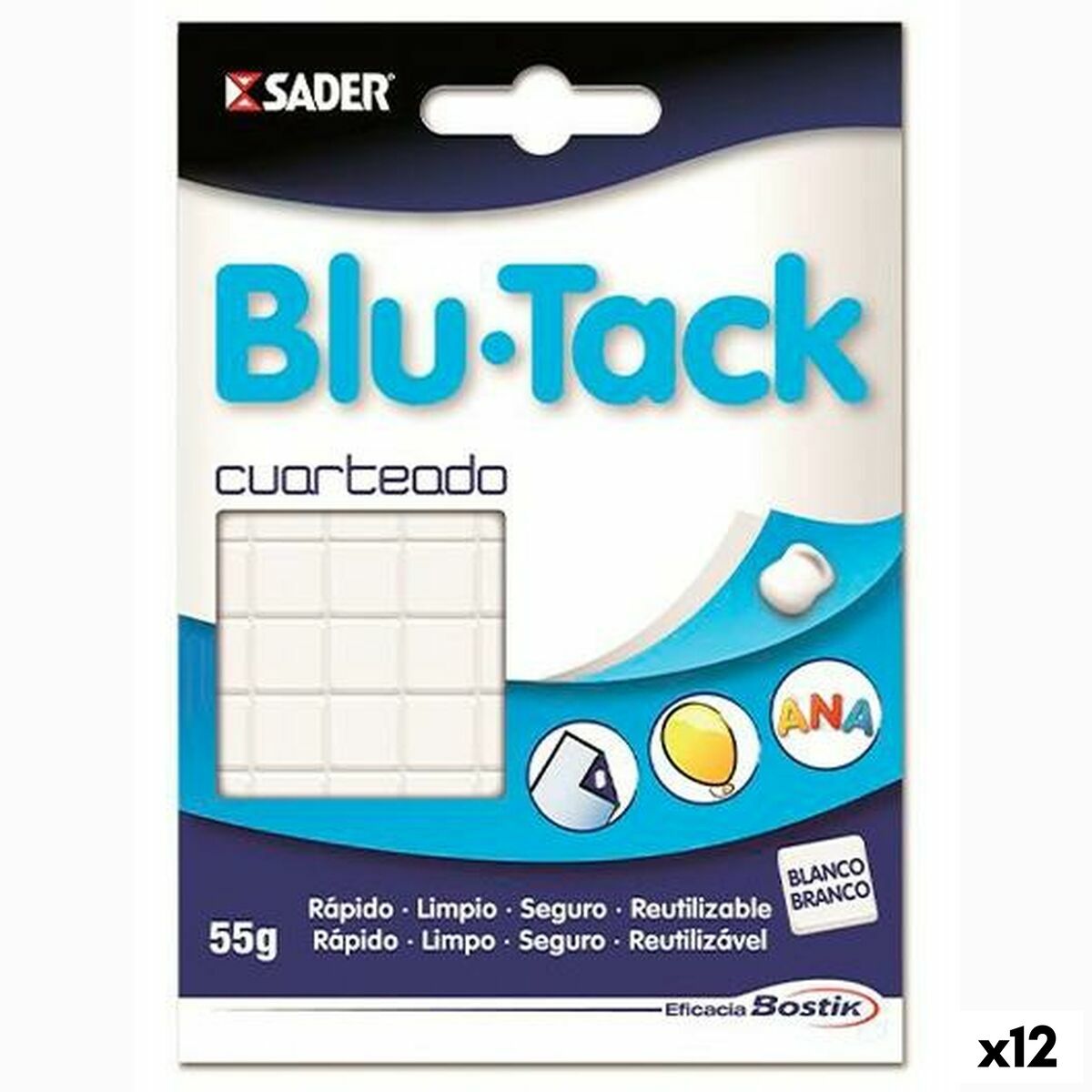 Masilla Bostik Blu Tack Blanco (12 Unidades)  Comprati.