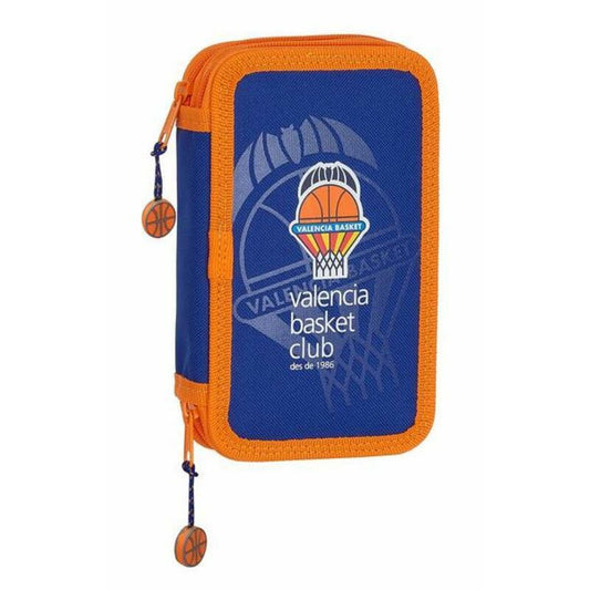 Plumier Doble Valencia Basket M854 Azul Naranja 12.5 x 19.5 x 4 cm (28 piezas)  Comprati.