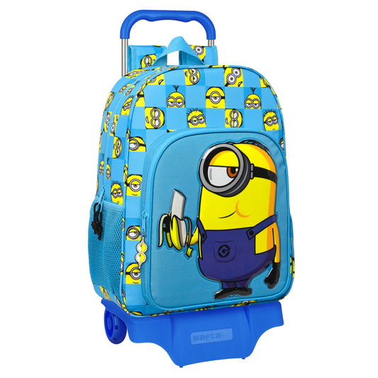 Mochila Escolar con Ruedas Minions Minionstatic Azul (33 x 42 x 14 cm)  Comprati.