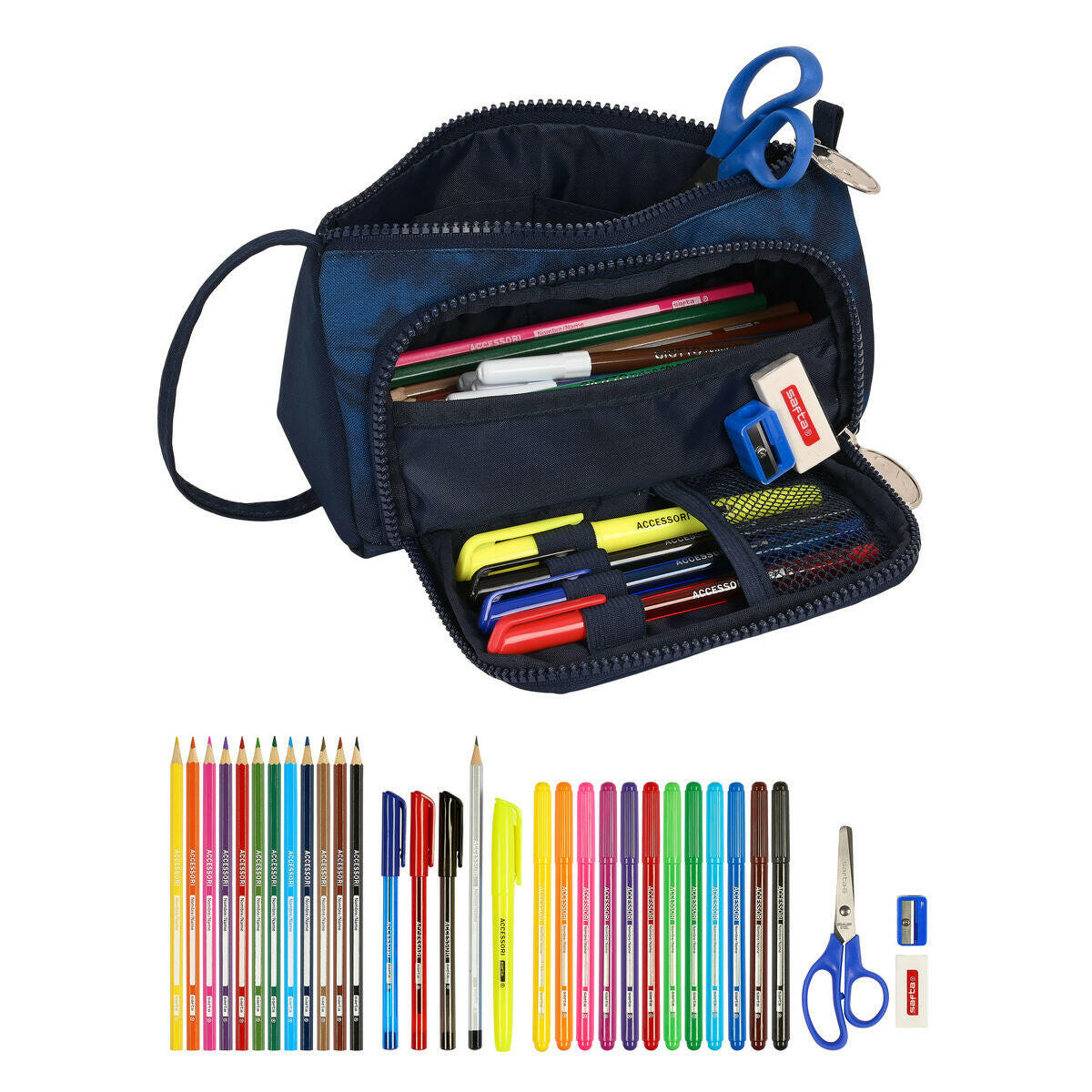 Estuche Escolar con Accesorios Batman Legendary Azul marino 20 x 11 x 8.5 cm (32 Piezas)  Comprati.