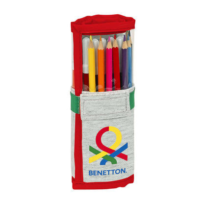 Estuche Escolar con Accesorios Benetton Pop Gris (27 Piezas) (7 x 20 x 7 cm)  Comprati.