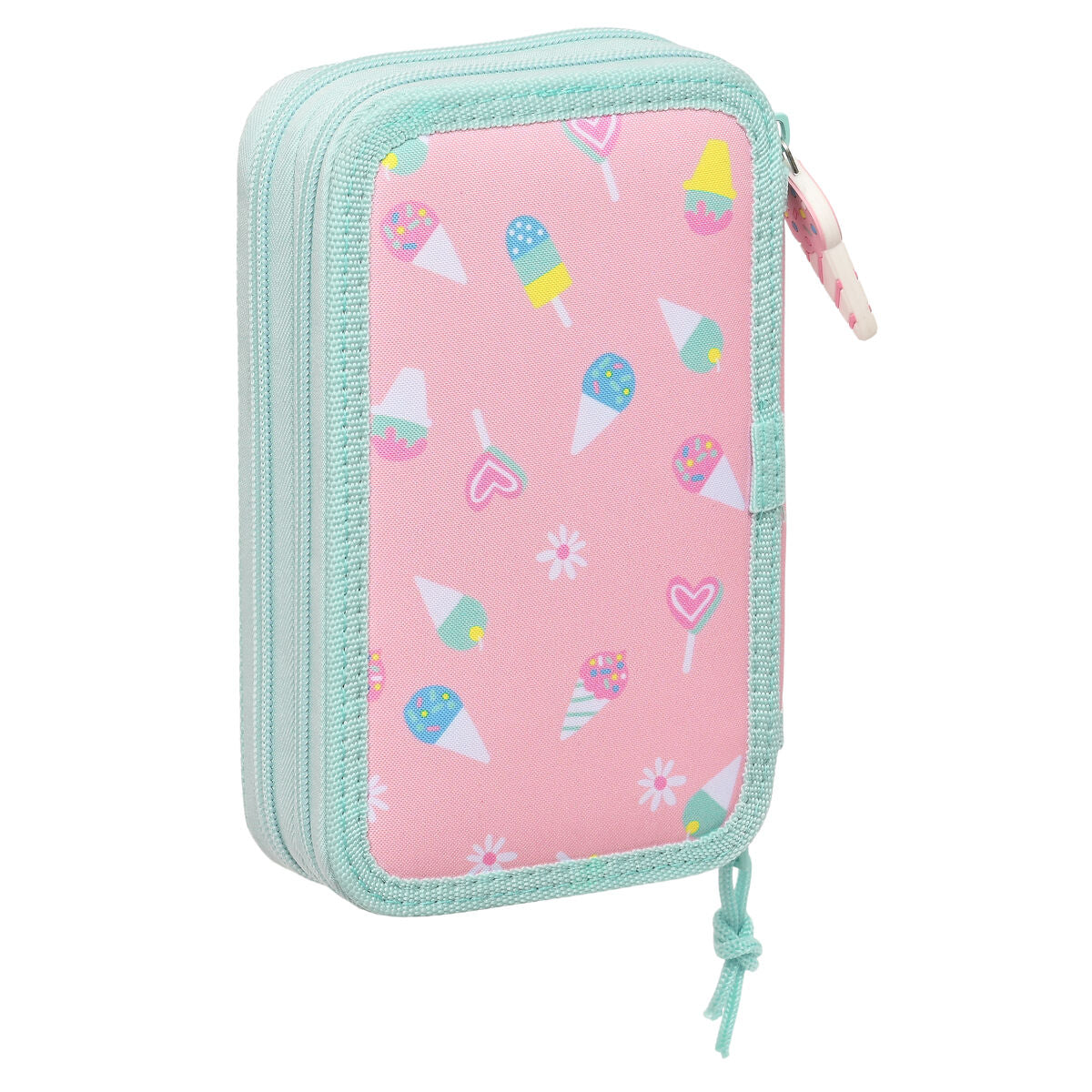 Plumier Doble Peppa Pig Ice cream Rosa Menta 12.5 x 19.5 x 4 cm (28 piezas)  Comprati.