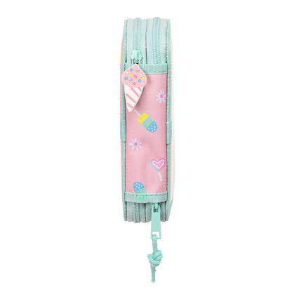 Plumier Doble Peppa Pig Ice cream Rosa Menta 12.5 x 19.5 x 4 cm (28 piezas)  Comprati.