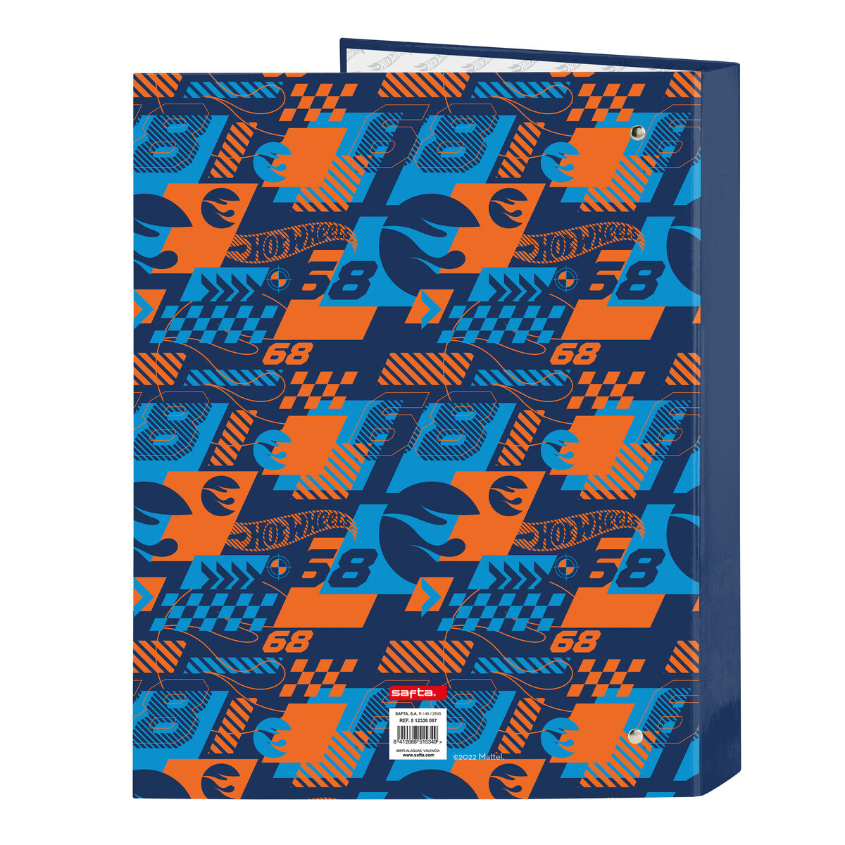 Carpeta de anillas Hot Wheels Speed club Naranja Azul marino A4 (26.5 x 33 x 4 cm)  Comprati.