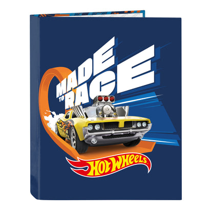 Carpeta de anillas Hot Wheels Speed club Naranja Azul marino A4 (26.5 x 33 x 4 cm)  Comprati.