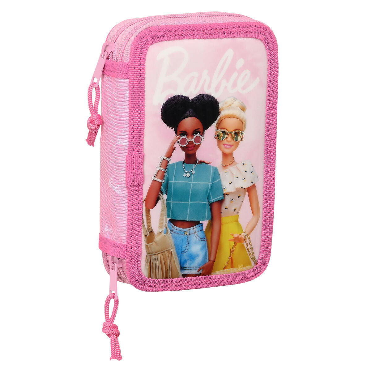 Estuche Escolar con Accesorios Barbie Girl Rosa 12.5 x 19.5 x 4 cm (28 piezas)  Comprati.