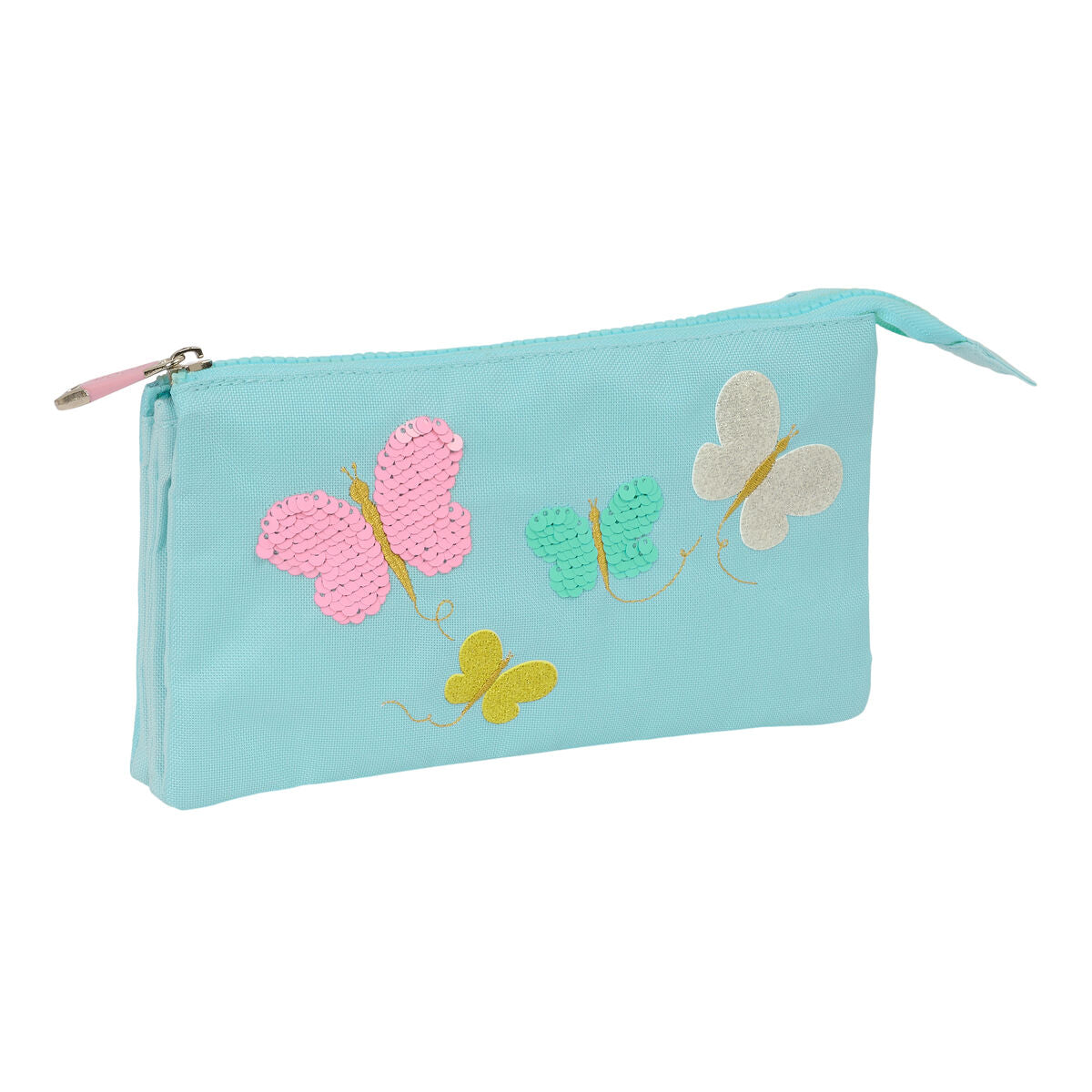 Portatodo Triple Moos Butterflies Azul claro 22 x 12 x 3 cm  Comprati.