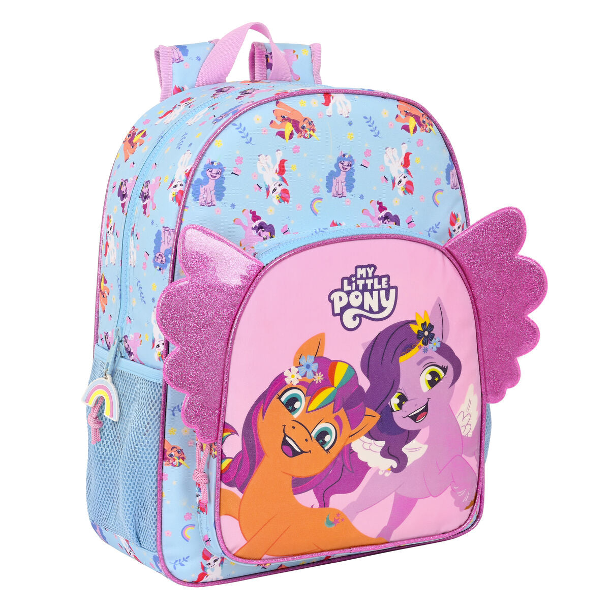 Mochila Escolar My Little Pony Wild & free Azul Rosa 33 x 42 x 14 cm  Comprati.