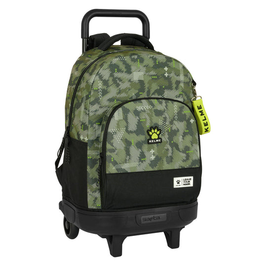 Mochila Escolar con Ruedas Kelme Travel Negro Verde 33 X 45 X 22 cm  Comprati.