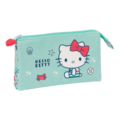 Portatodo Doble Hello Kitty Sea lovers Turquesa 22 x 12 x 3 cm  Comprati.