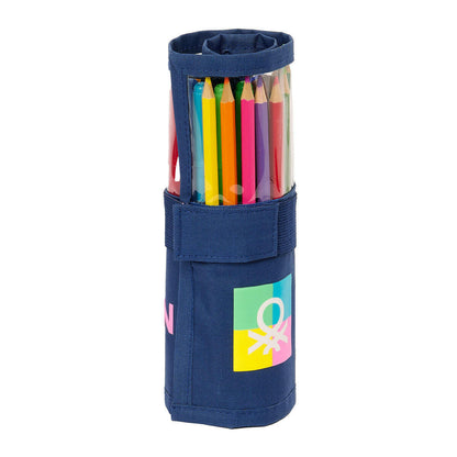 Plumier Benetton Cool Azul marino 7 x 20 x 7 cm Enrollable 27 Piezas  Comprati.