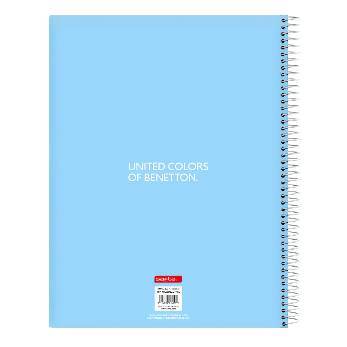 Libreta Benetton Spring Azul cielo A4 120 Hojas  Comprati.