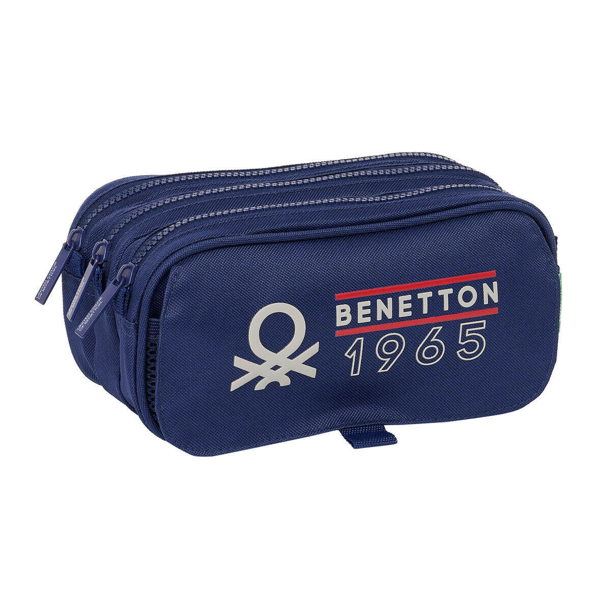 Portatodo Triple Benetton Varsity Gris Azul marino 21,5 x 10 x 8 cm  Comprati.