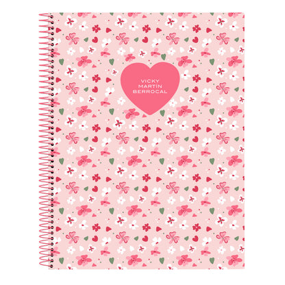 Libreta Vicky Martín Berrocal In bloom Rosa A4 120 Hojas  Comprati.