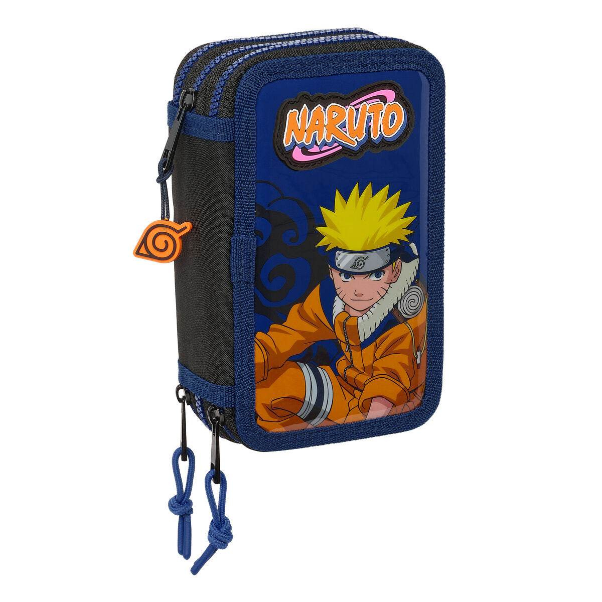 Plumier Triple Naruto Ninja Azul Negro 12,5 x 19,5 x 5,5 cm 36 Piezas  Comprati.