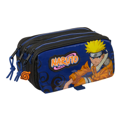 Portatodo Triple Naruto Ninja Azul Negro 21,5 x 10 x 8 cm  Comprati.