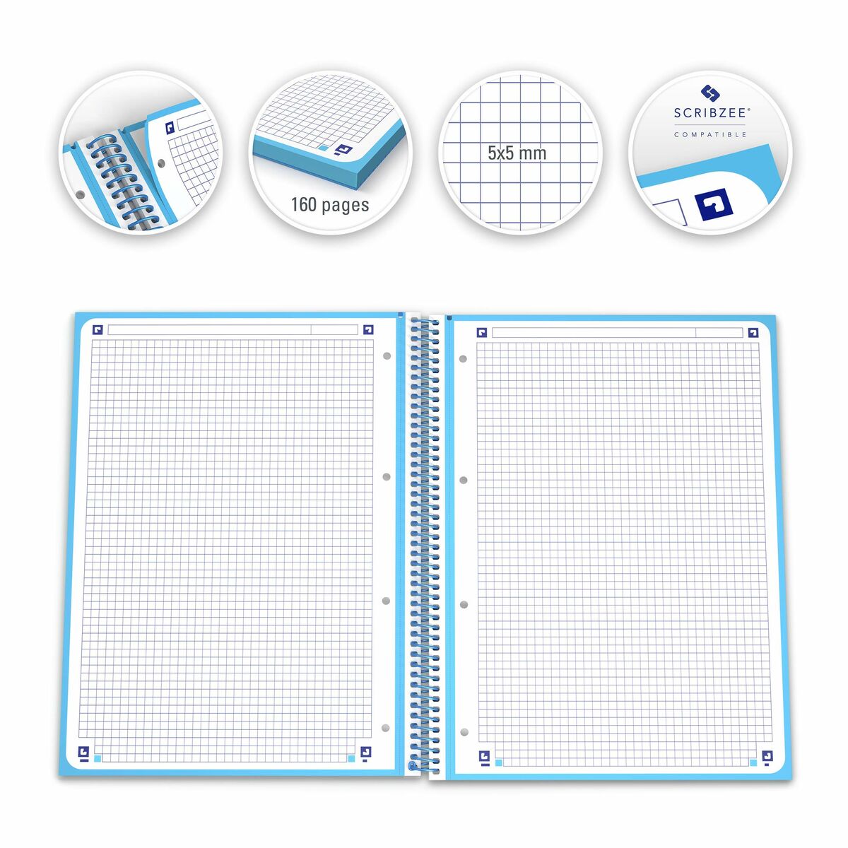 Cuaderno Oxford European Book Turquesa A4 5 Piezas  Comprati.