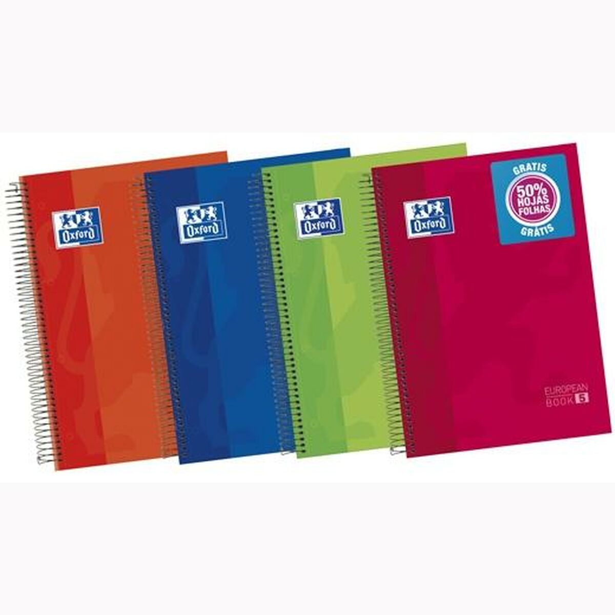 Cuaderno Oxford Multicolor A4 120 Hojas (5 Unidades)  Comprati.