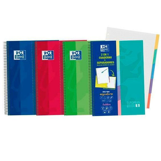 Cuaderno Oxford European Book 5 2 en 1 Microperforado Multicolor A4 10 Piezas  Comprati.