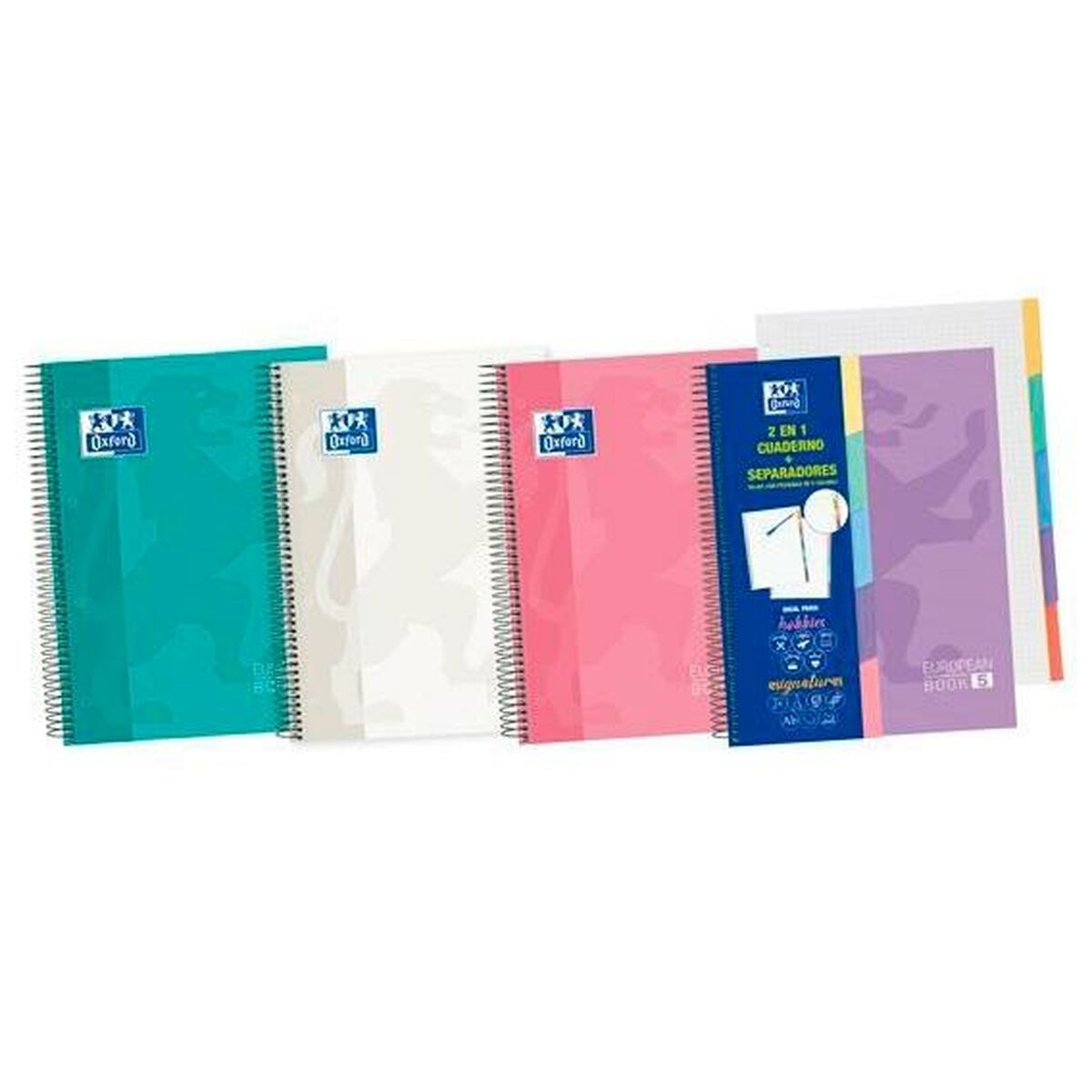 Cuaderno Oxford European Book 5 Microperforado 2 en 1 Pastel A5 10 Piezas  Comprati.