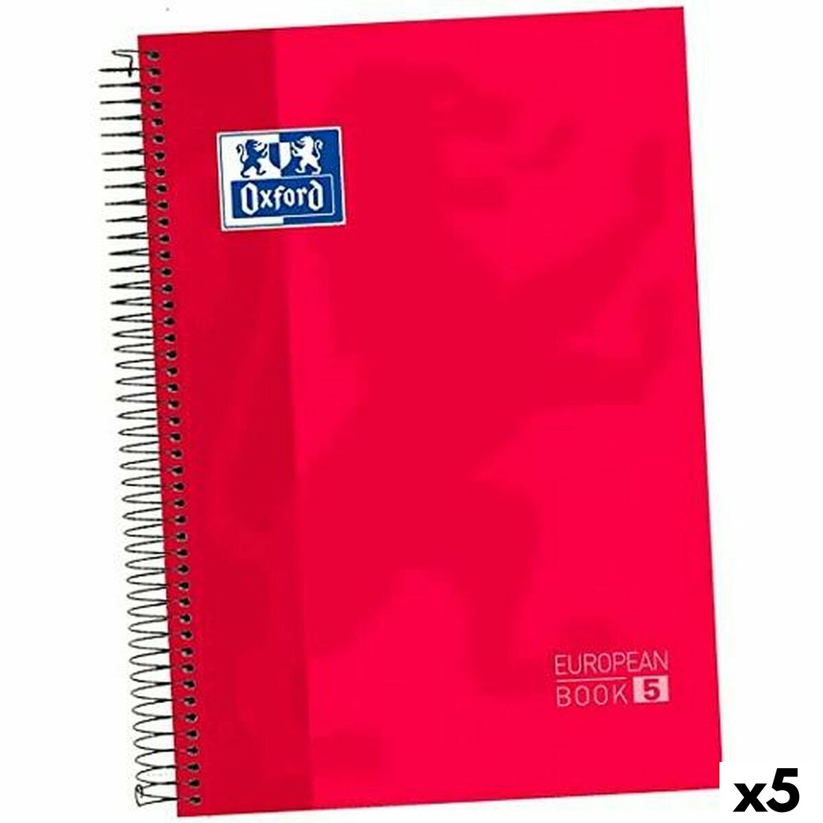 Cuaderno Oxford Europeanbook 5 Rojo A4+ 120 Hojas (5 Unidades)  Comprati.