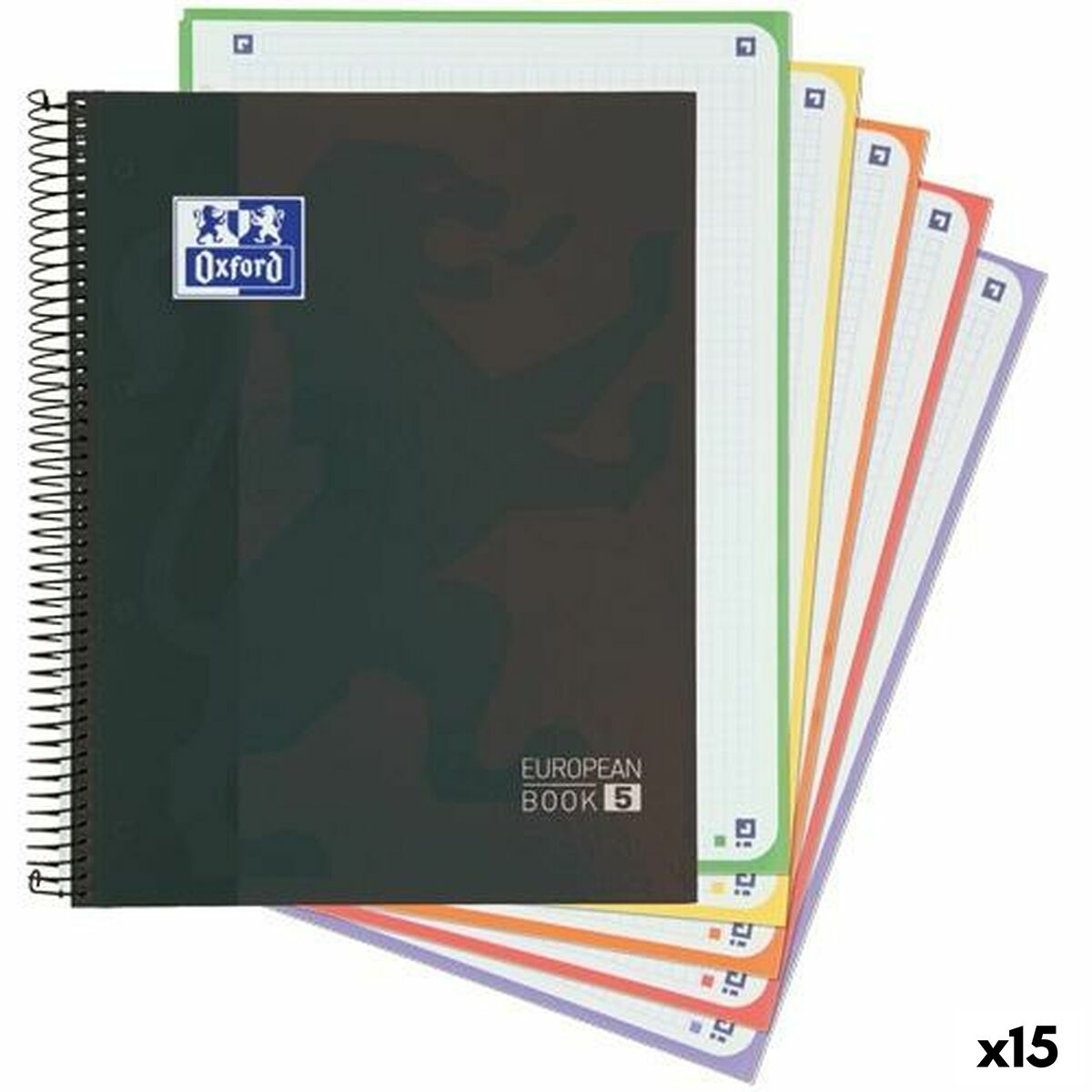 Cuaderno Oxford Classic Europeanbook 5 Negro A4+ 120 Hojas (15 Unidades)  Comprati.