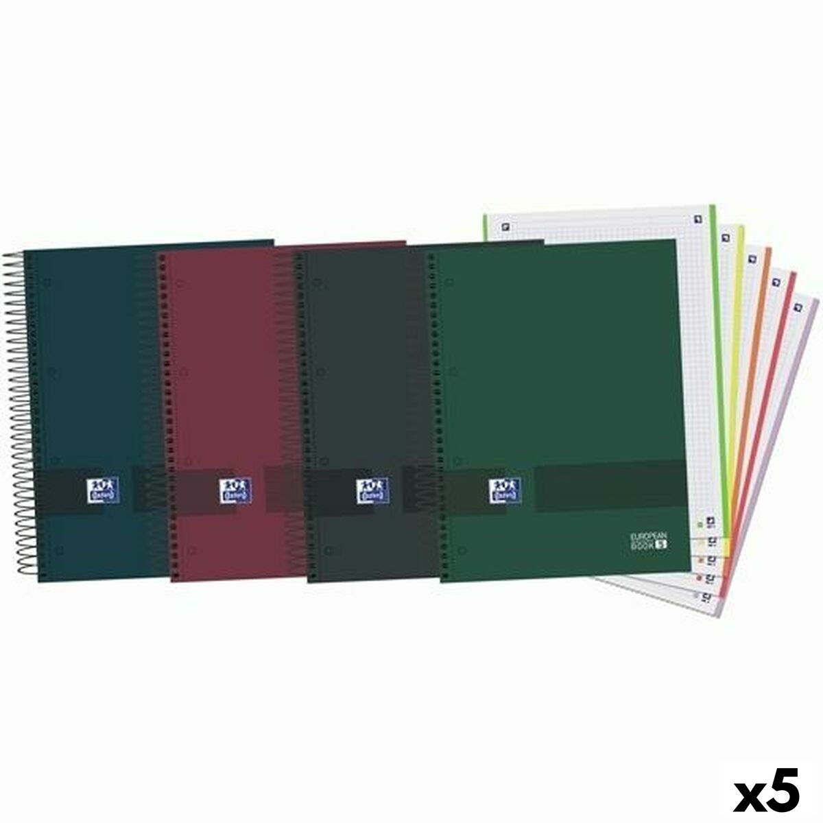 Cuaderno Oxford Europeanbook 5 & You Multicolor A5 120 Hojas (5 Unidades)  Comprati.