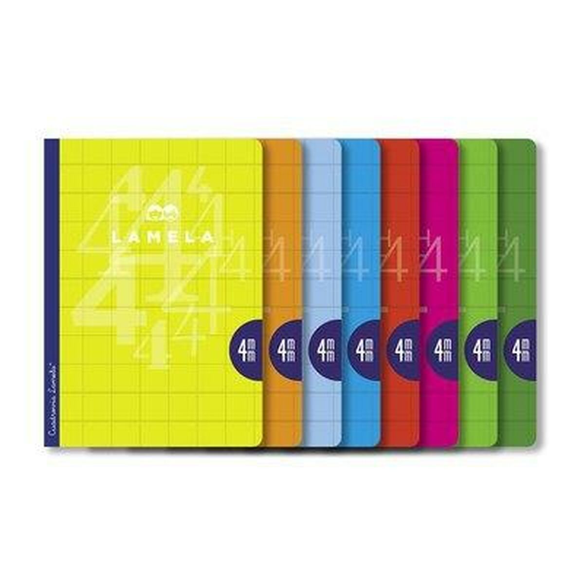 Libreta Lamela 4X4 4MM 50 Hojas 10 Unidades Hojas de cuadrícula A4 Multicolor (10 Piezas)  Comprati.