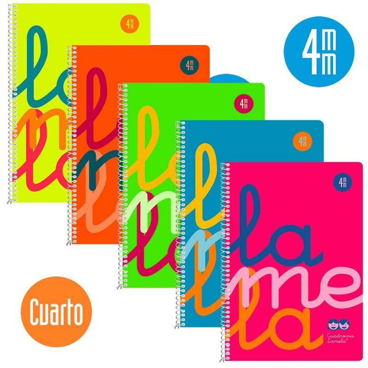 Cuaderno Lamela Multicolor Blanco Cuarto 80 Hojas  Comprati.