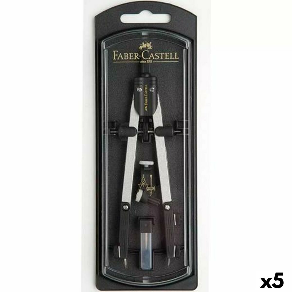 Compás Faber-Castell 17 cm Accesorios (5 Unidades)  Comprati.