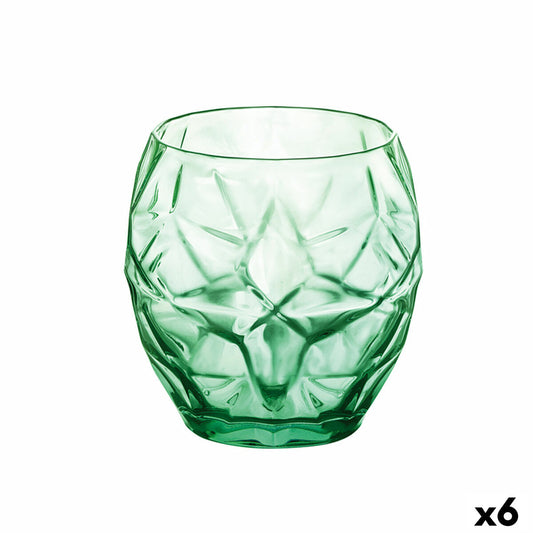 Vaso Oriente Verde Vidrio 400 ml (6 Unidades)  Comprati.