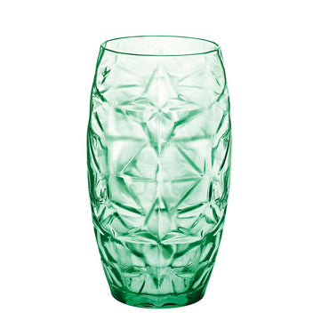 Vaso Oriente Verde Vidrio 470 ml (6 Unidades)  Comprati.