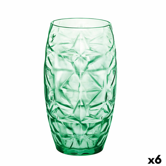 Vaso Oriente Verde Vidrio 470 ml (6 Unidades)  Comprati.