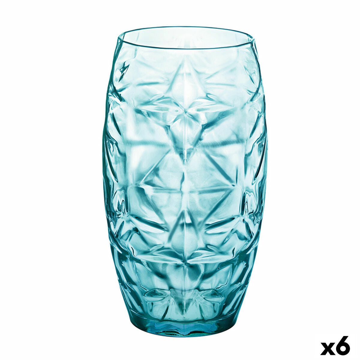 Vaso Oriente Azul Vidrio 470 ml (6 Unidades)  Comprati.