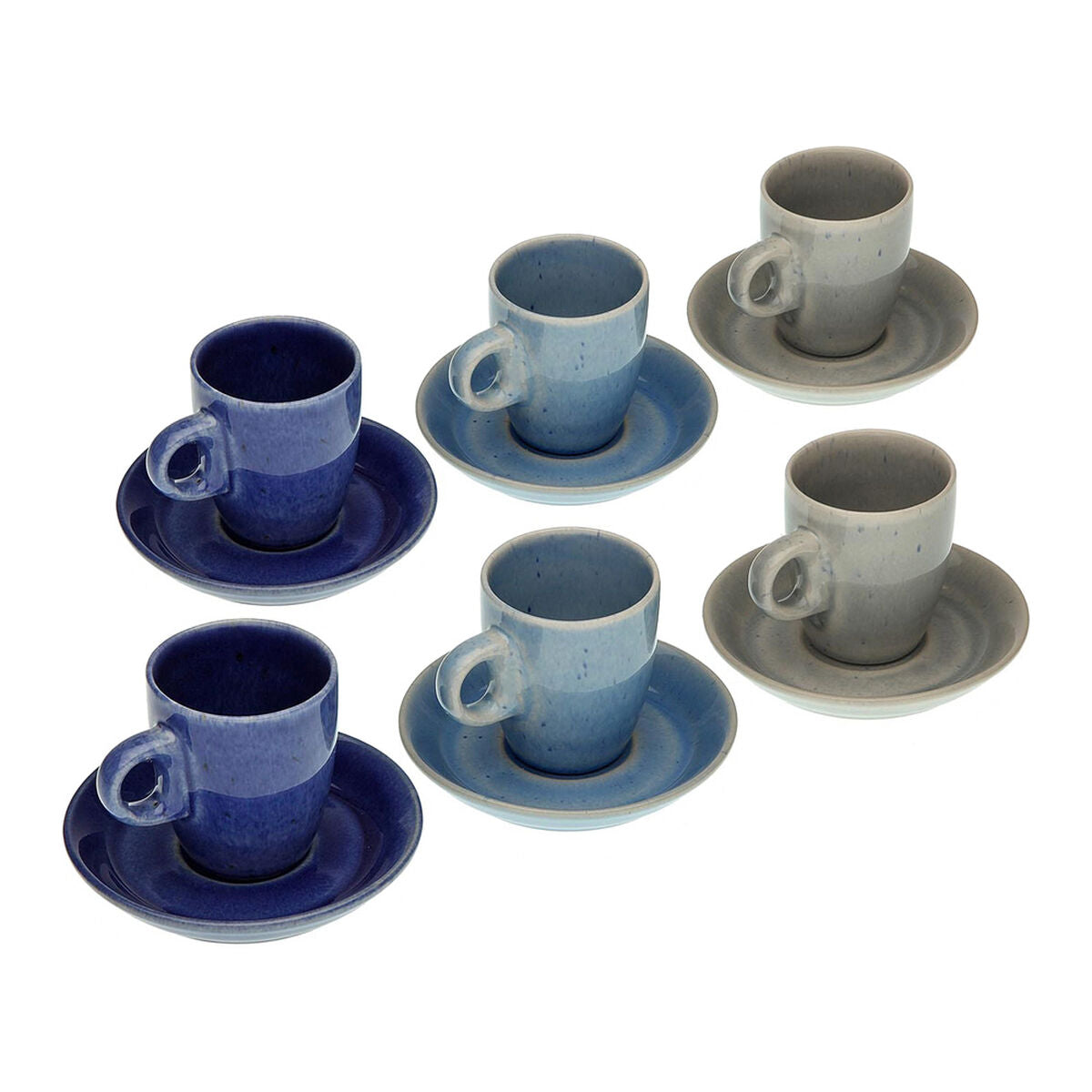 Juego de Tazas de Café Versa Cerámica (3,6 x 6,6 x 5,5 cm) (12 Piezas)  Comprati.